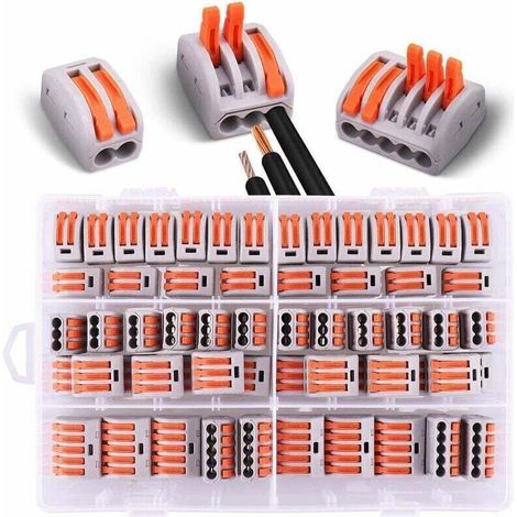 60 pièces Connecteurs électriques avec levier de commande,30pcs 2 entrées, 20pcs 3 entrées,10pcs 5 entrées