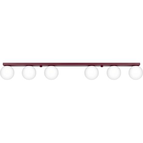 Sollux Yoli Barre de spots encastrés au plafond, couleur bordeaux, 6 x G9 (1/5)