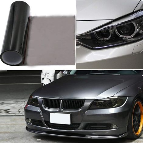 2 Stück 30 x 120 cm Autoscheinwerfer-Tönungsfolie, Rücklicht-Nebelscheinwerfer-Vinylfolie, 90 % Transparenz (Schwarz) (1/5)