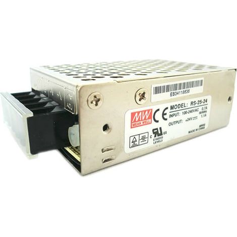 Alimentatore MeanWell CV Trasformatore 24V 25w 1,1A RS-25-24 da AC 220V a DC