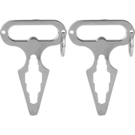 Lot de 2 mini outils multifonctions EDC : clé à molette, décapsuleur, tournevis, etc., pour le camping et les activités de plein air.