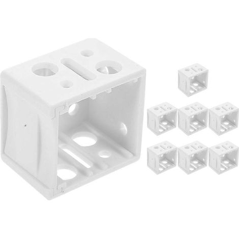 Lot de 8 supports de rechange pour stores vénitiens de 2,5 cm (1 pouce), supports pour mini-stores, supports pour rail supérieur de stores vénitiens et de stores de fenêtre.-3.8X3.8cm-White (1/4)