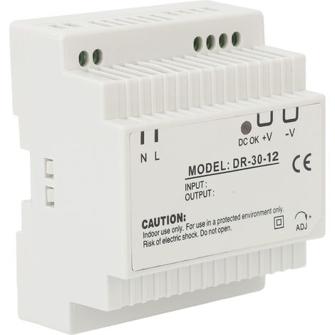 Alimentation 12V 30W transformateur rail DIN industriel pour caméras surveillance, sécurité, 100-240V, grade professionnel (1/5)