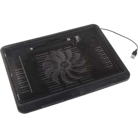 Support de refroidissement pour ordinateur portable avec grand ventilateur USB, pour PC jusqu'à 14 pouces, noir (1/5)