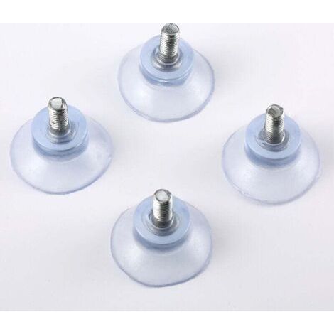 Saugnäpfe Ø 32 mm mit 6-mm-Gewinde und transparenten Muttern (1/4)