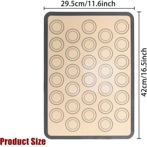 Tapis Silicone Macarons Réutilisable – 2 Pièces, Cuisson Uniforme, Facile à Nettoyer (1/4)