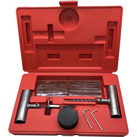 Kit de réparation de pneus universel 35 pièces pour réparer les crevaisons et boucher les têtes plates, adapté à tous types de véhicules (1/5)