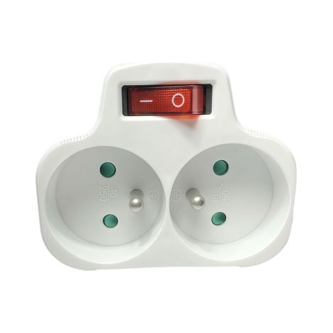 MC-PLUGOOEU1+2FRW MicroConnect Prise Marche/Arrêt UE 2FRW Blanche (1/3)