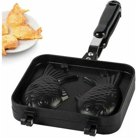 taiyaki gaufrier japonais moule à machine, gaufre poisson, antiadhésif pour avec moule en acier inoxydable agrave faces (1/5)