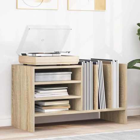 Schallplattenschrank mit Regal Sonoma-Eiche 78,5 x 35 x 45 cm