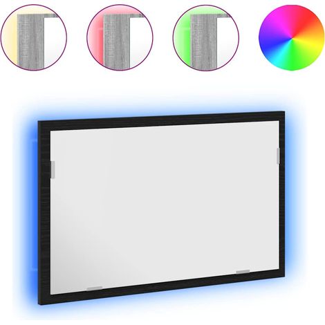 Maison Exclusive - Badspiegel mit LED-Leuchten Schwarz Eichen-Opt