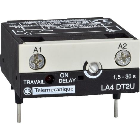 TeSys CA module temporisateur électro. type travail 0.1..2s 24..250Vcc/ca SCHNEIDER LA4DT0U (1/2)