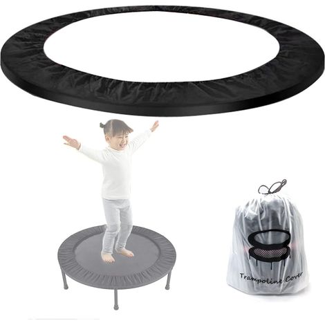 Tapis de Protection pour Trampoline 36 Pouces, Coussin de Sécurité Rond avec 6 Orifices, Tissu Oxford Déchirure Résistante, Anti-Vibrations, Installation Facile, Housse de Rechange Multicolore (1/5)