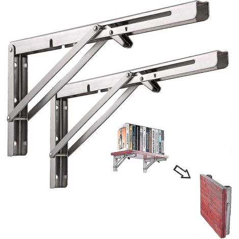 Support pliable en acier inoxydable, 2 pièces, pour étagère, support mural, table ou banc. - AquaForge (1/5)