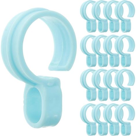 Lot de 25 crochets coupe-vent pour cintres et barres à vêtements, crochets ronds-5X3.2CM-Blue (1/3)