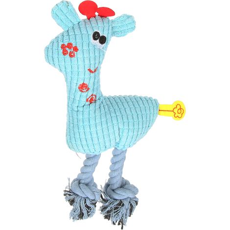 Chiot grinçant jouet à mâcher chien de compagnie en peluche dents meulage nettoyage cerf en forme de chiens morsure jouets bleu
