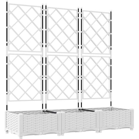 Maison Exclusive - Vaso da giardino 3 pcs Bianco 120 x 40 x 125,5 cm Plastica