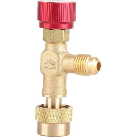 1/4 '' - 5/16 '' R410A Valve de sécurité du climatiseur Valve de régulation de débit en laiton pour charge de réfrigérant Valve de dosage de sécurité Valve de fluor (1/5)