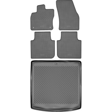 Ensemble de tapis de sol en caoutchouc pour Volkswagen Tiguan Allspace Crossover à partir de 2017 + tapis de coffre