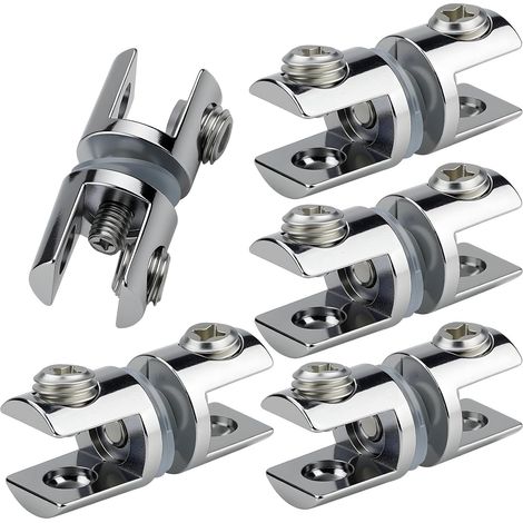 Sollbry 5 Pièces Support Etagere Verre Réglable Pince a Verre Pince Support en Alliage de Zinc Pinces pour Étagère pour Panneau de 5-10 mm Plaques Acryliques (1/5)