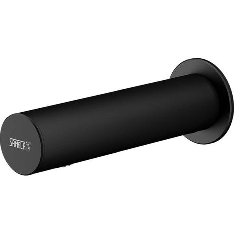 Sanela Rubinetteria a sensore - Rubinetto in acciaio inox con sensore ALS ad infrarossi, non miscelante, alimentazione a rete, nero SLU 43V
