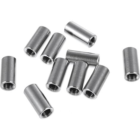 10 pièces Écrous de Connexion Ronds Acier Inoxydable Lot de Écrous Cylindriques Robustes pour Tiges Filetées et Goujons Adaptés Chantier et Mécanique (1/5)