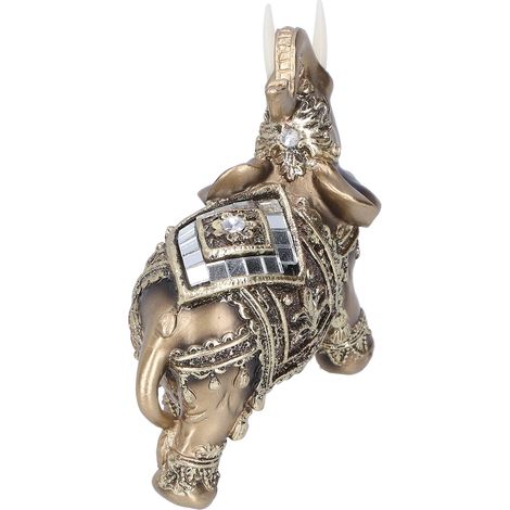 Statuette Éléphant Feng Shui en Résine, Décoration Bureau Doré 10x5x10cm, Artisanat Animal Ornemental (1/5)