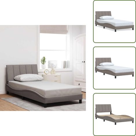 vidaXL Estructura de cama sin colchón Hanko tela gris taupe 100x200 cm (1/5)