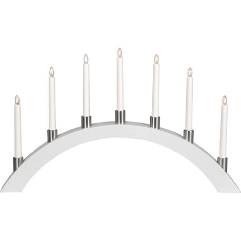 Star LED-Fensterleuchter Tall-Bow, 7-flammig, Holz/Metall, 40 x 67 cm