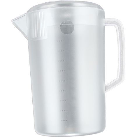 Wasserkrug aus hitzebeständigem Polycarbonat (PC-Kunststoff), undurchsichtig, mit Skala und Deckel, für Limonade, Eistee und andere Getränke, transparent, 5000 ml (1/5)