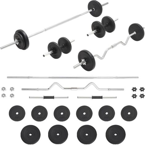 vidaXL Barbell and Dumbbell Set 30 kg