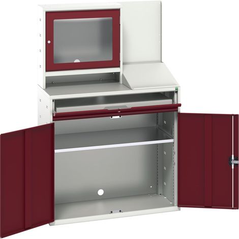 Bott 16928022.24 Verso Computer Cupboard 1050 x 550 x 1650mm Crimson Red