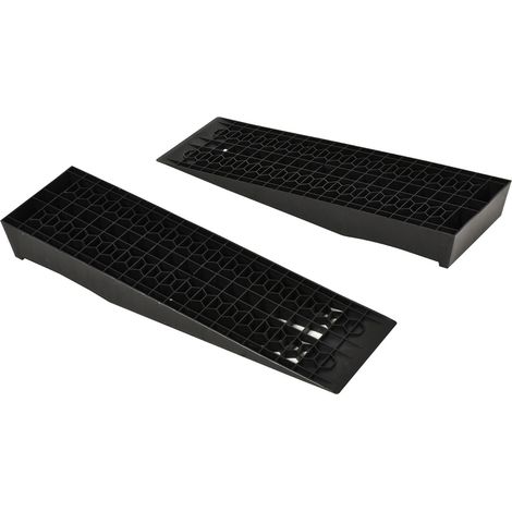 Auffahrrampe 2Er Set, Schwellenrampe Bordsteinrampe, Gummirampen, Schwarz, 70X20X8Cm
