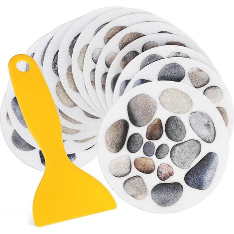 12 Blatt rutschfeste Duschaufkleber, Steinbadewannenaufkleber, selbstklebende Anti-Rutsch-Aufkleber für die Dusche (1/3)