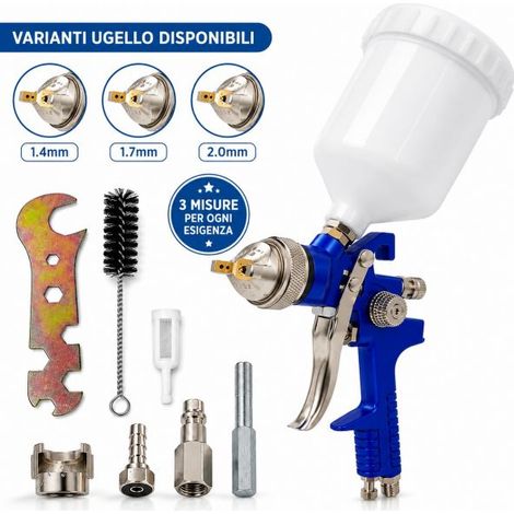 Aerografo Pistola a Spruzzo per Verniciare ad Aria Compressa Serbatoio 600ML  2.0mm (1/5)