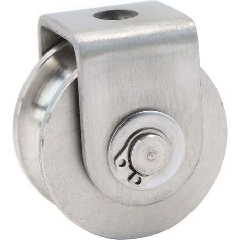 Poulie Simple Poulie pour Cable Acier INOX, Poulie de levage, Poulie Escalade Poulie Rouleau de Chargement, Poulie de Levage Capacité 30kg - 1pcs Argent (1/5)