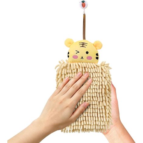 Serviette À Main En Chenille Puff Animal Super Absorbant Et Suspendable Serviette décorative Pour Femmes Salle De Bain Cuisine Maison Dortoir Fours Tables Verres Ménage Décor Fêtes Saisonnier (1/5)