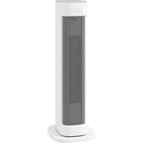 Chauffage de appoint céramique ptc radiateur électrique 2000 w avec thermostat réglable minuterie 21x19 7x61cm blanc (1/5)