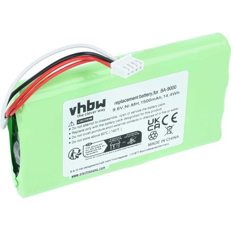 vhbw Battery compatible with Brother PT PT-9500, PT-9500pc, PT-9600 Printer Copier Scanner Label Maker (1500 mAh, 9.6 V, NiMH) - Replacement for BA9000, BA-9000 (1/4)