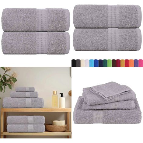 vidaXL Seiftücher 2 Stk. Grau 30x30 cm 360 g/m² 100% Baumwolle (1/5)