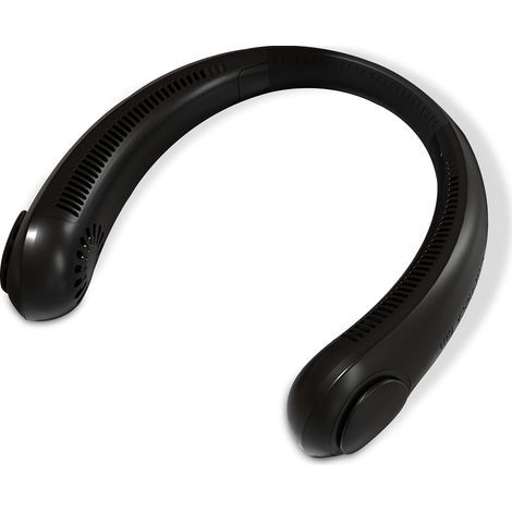 Tragbarer Nackenventilator, Mini-Ventilator ohne Rotorblätter zum Umhängen, kleiner Ventilator für Outdoor-Sportarten (schwarz) (1/5)