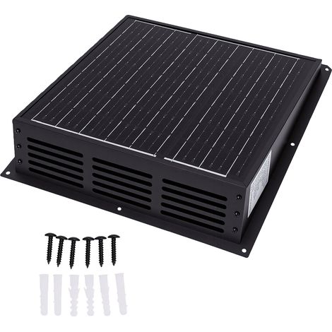 Ventilateur solaire de toit 430 CFM, étanche IP67, pour grenier, garage, camping-car, abri de jardin ou poulailler (1/5)