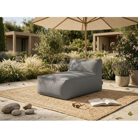 BOBOCHIC - Méridienne sans accoudoir pour canapé de jardin modulable RIVIERA Gris foncé (1/5)