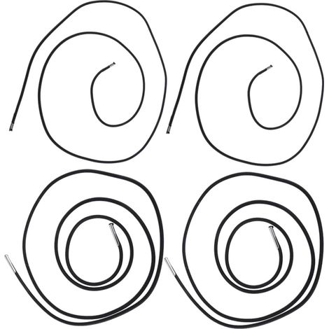 Lot de 4 Cordes Élastiques Noires en Latex pour Chaise Longue, Accessoires Compacts Capacité de Charge, pour Mobilier de Jardin (1/5)