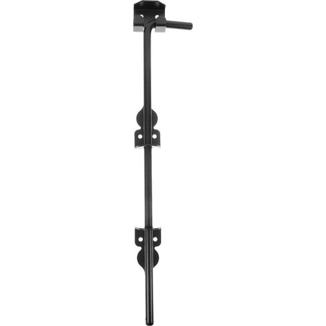 Loquet de Portail en Fer Noir, Verrou à Tige Renforcé  Montage en Applique, Finition Thermolaquée Résistante à Rouille, pour Clôtures en Bois et Grandes Ouvertures (1/5)