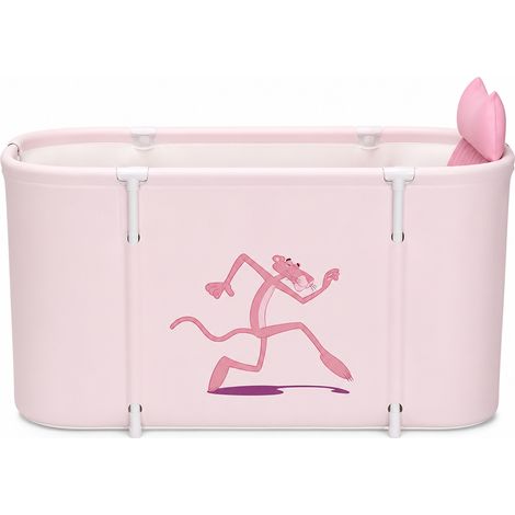 Baignoire Pliante pour Adulte avec Dossier Rose Léopard 120 cm (1/5)