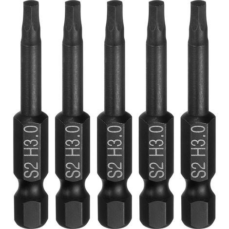 5pcs Embout De Tournevis À Tête Hexagonale Plate H3.0 (3mm) Noir (1/5)