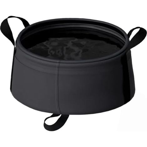 Bassine de lavage / cuvette de voyage pliable (noir) – Seau télescopique adapté à une utilisation en extérieur, à la lessive et aux camping-cars (1/5)