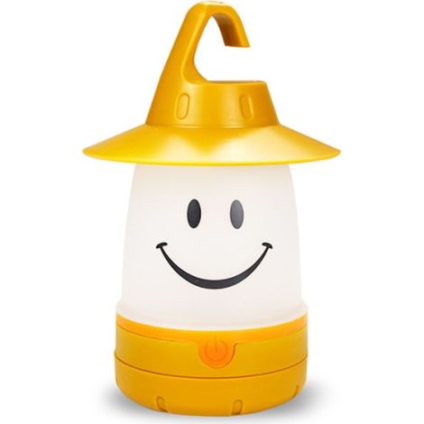 Lampe visage souriant, accessoire créatif pour tente d'enfant, lampe de camping, jaune, piles non incluses (1/5)