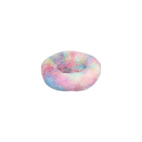 Coussin moelleux lavable pour chat et chien, arc-en-ciel tie-dye, 70 cm –